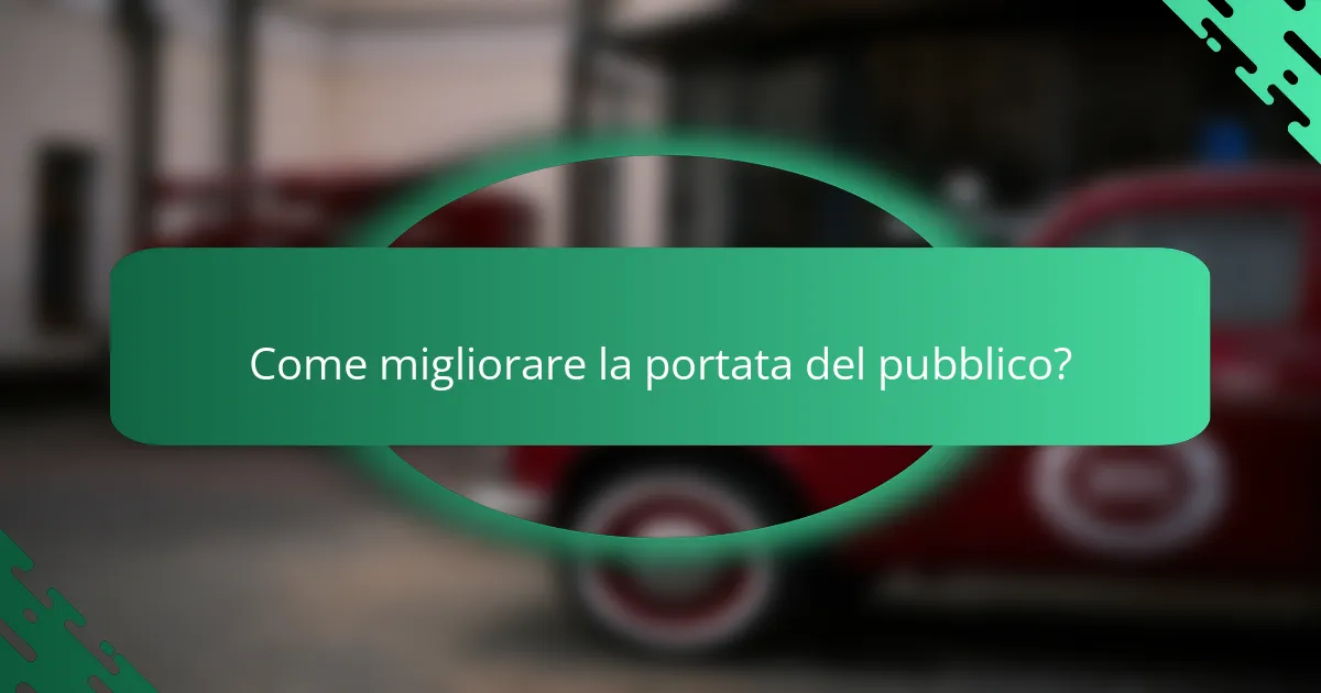 Come migliorare la portata del pubblico?